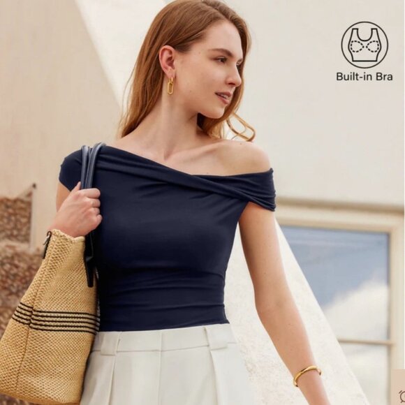 OGL Eco-SkinKiss Multi-wear Versatile Necklines Brami Top Sz Medium Womens Black - Picture 9 of 15